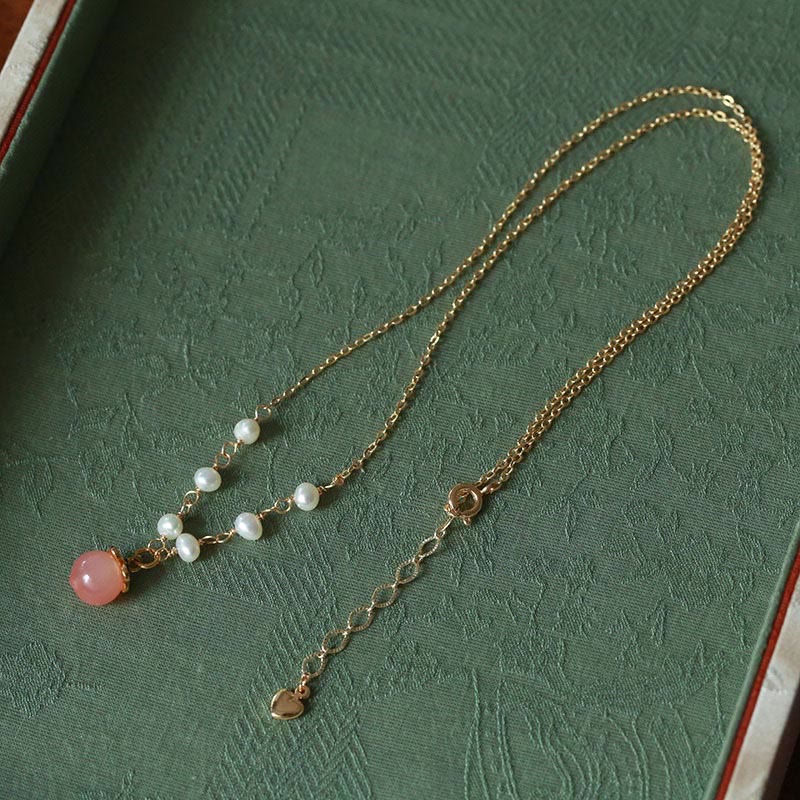 Buddha Stones placcate in oro rame naturale agata Yanyuan perla collana pendente braccialetto orecchini set positivo