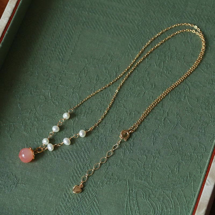 Buddha Stones placcate in oro rame naturale agata Yanyuan perla collana pendente braccialetto orecchini set positivo