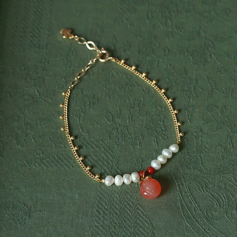 Buddha Stones placcate in oro rame naturale agata Yanyuan perla collana pendente braccialetto orecchini set positivo