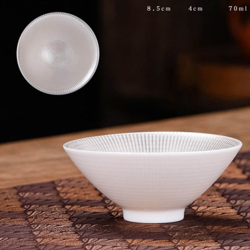 Buddha Stones Tibet Modello Fu Carattere Tazza da tè in ceramica argento dorato Tazze da tè Kung Fu 55 ml
