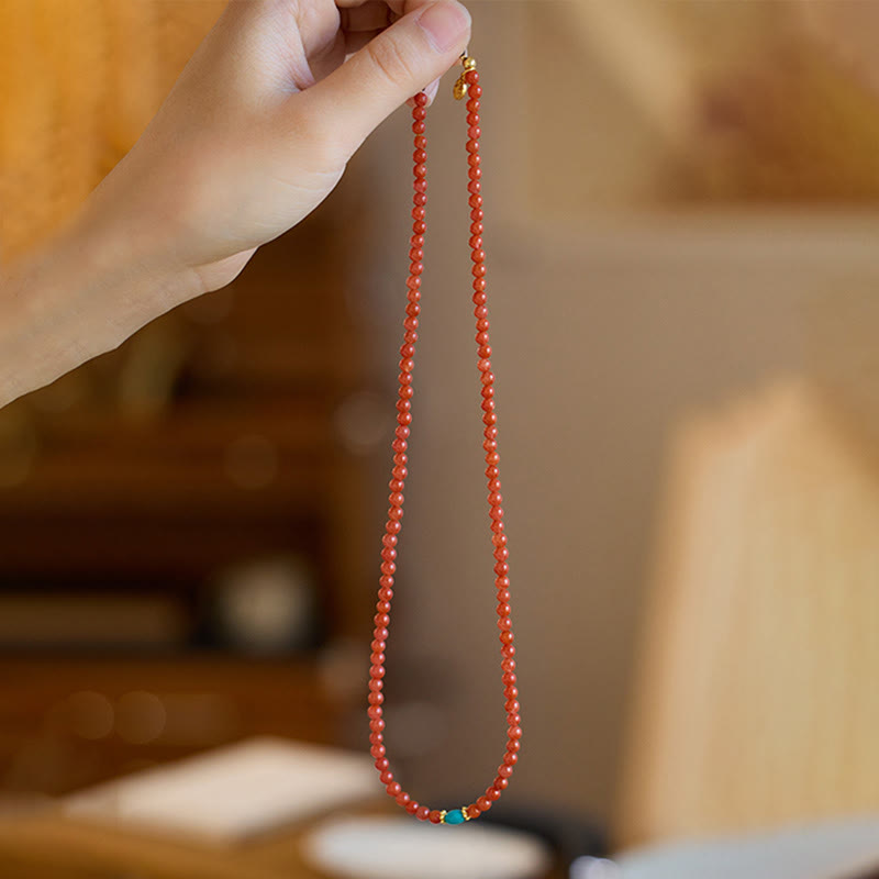Buddha Stones 925 Sterling Silver Placcato Oro Naturale Agata Rossa Turchese Fiducia Bracciale Collana Ciondolo Anello Set