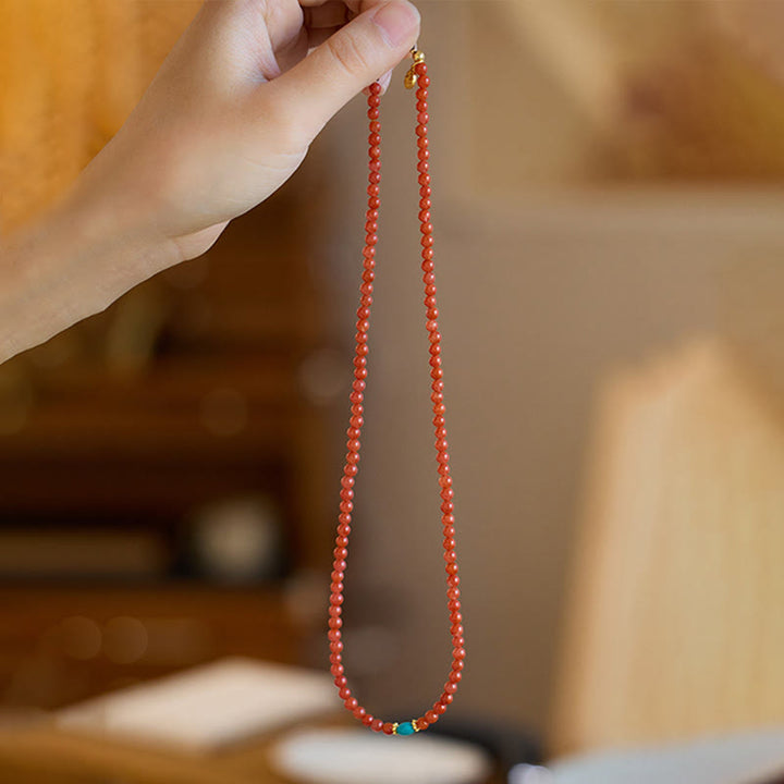 Buddha Stones 925 Sterling Silver Placcato Oro Naturale Agata Rossa Turchese Fiducia Bracciale Collana Ciondolo Anello Set