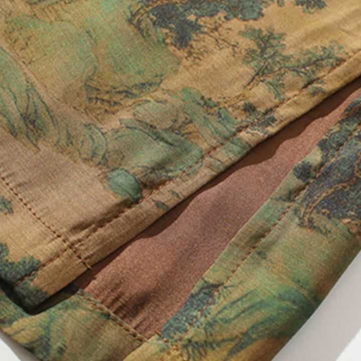 Maglietta da uomo con maniche a tre quarti, motivo cinese con paesaggio Buddha Stones drago cinese - image 11