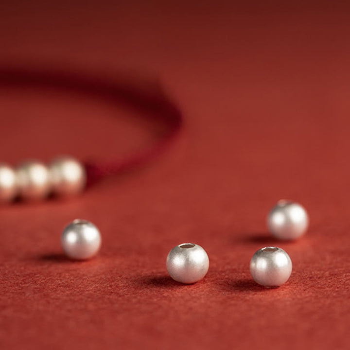 Braccialetto alla caviglia con tre perle in argento sterling 925 con Buddha Stones e cordino di protezione - image 6