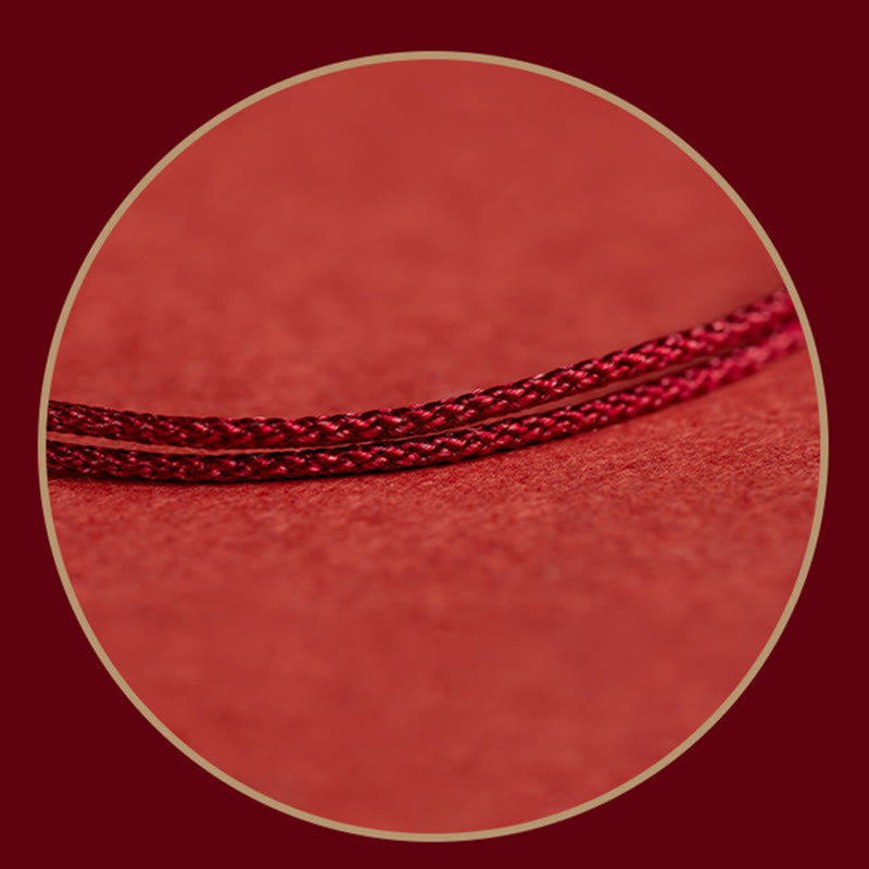 Braccialetto alla caviglia con tre perle in argento sterling 925 con Buddha Stones e cordino di protezione - image 7