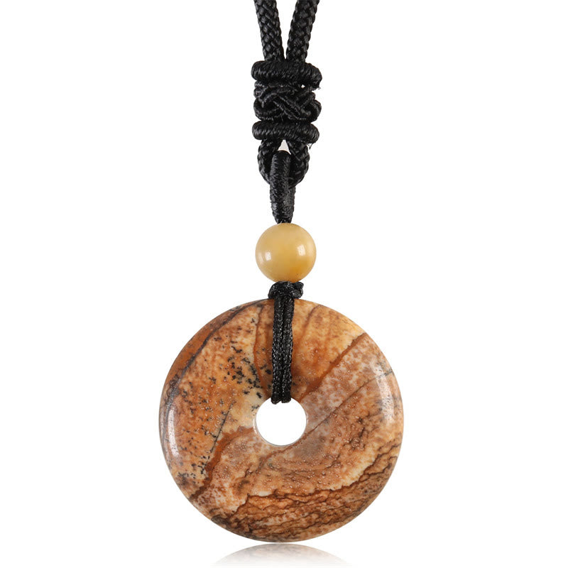 Collana con ciondolo moneta portafortuna Buddha Stones, cristallo curativo e pietre preziose