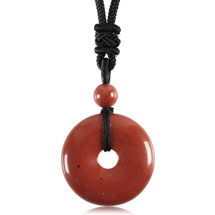 Collana con ciondolo moneta portafortuna Buddha Stones, cristallo curativo e pietre preziose