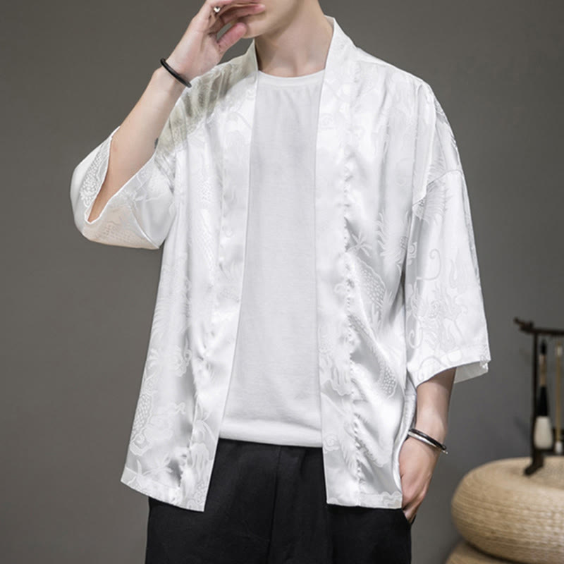 Buddha Stones Chinese Dragon Giacca aperta sul davanti Kimono da uomo - image 4