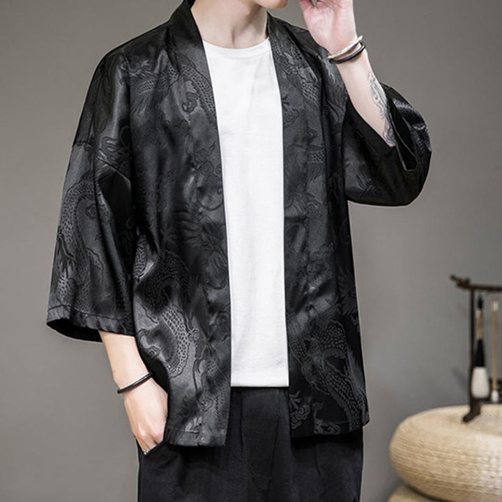 Buddha Stones Chinese Dragon Giacca aperta sul davanti Kimono da uomo - image 11