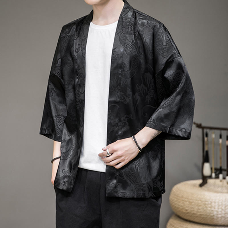 Buddha Stones Chinese Dragon Giacca aperta sul davanti Kimono da uomo - image 12