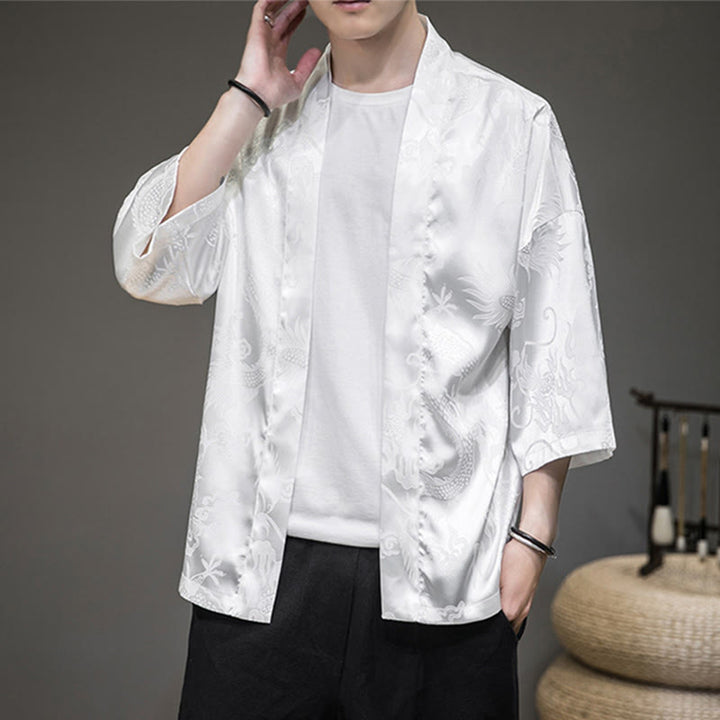 Buddha Stones Chinese Dragon Giacca aperta sul davanti Kimono da uomo - image 3