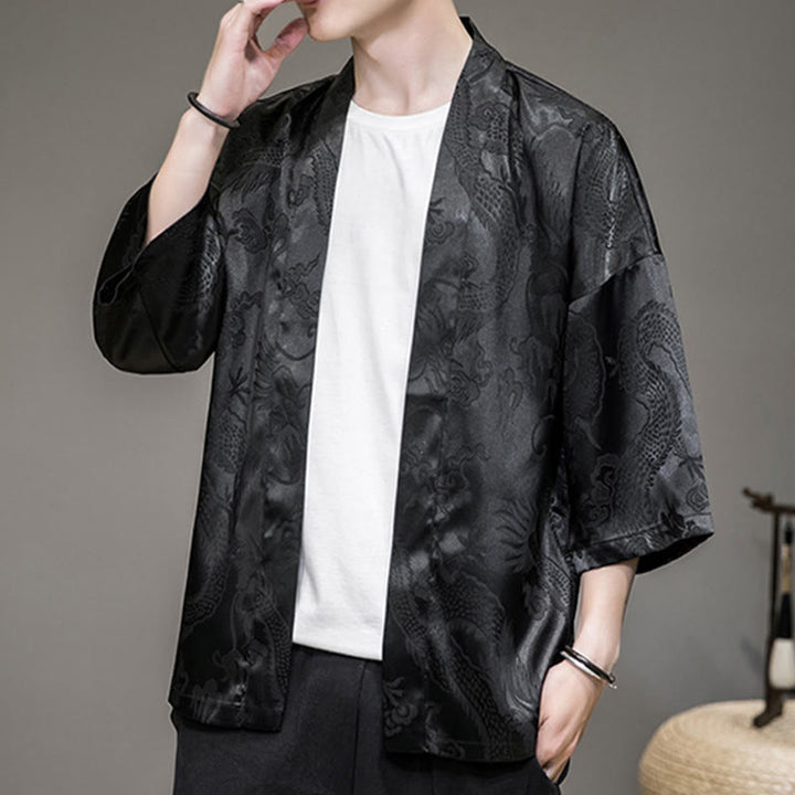 Buddha Stones Chinese Dragon Giacca aperta sul davanti Kimono da uomo - image 13