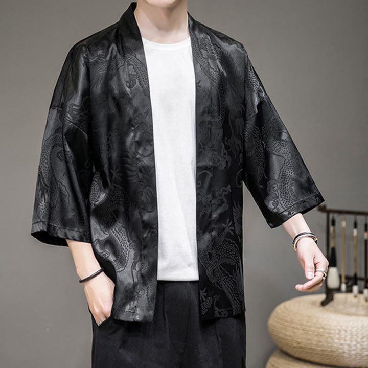 Buddha Stones Chinese Dragon Giacca aperta sul davanti Kimono da uomo - image 7