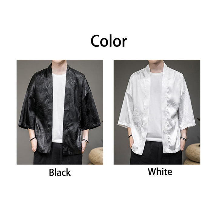 Buddha Stones Chinese Dragon Giacca aperta sul davanti Kimono da uomo - image 15