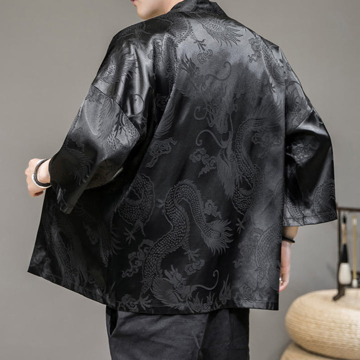 Buddha Stones Chinese Dragon Giacca aperta sul davanti Kimono da uomo - image 8