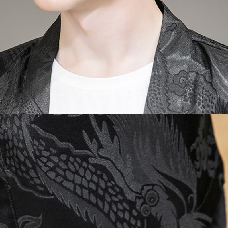 Buddha Stones Chinese Dragon Giacca aperta sul davanti Kimono da uomo - image 14