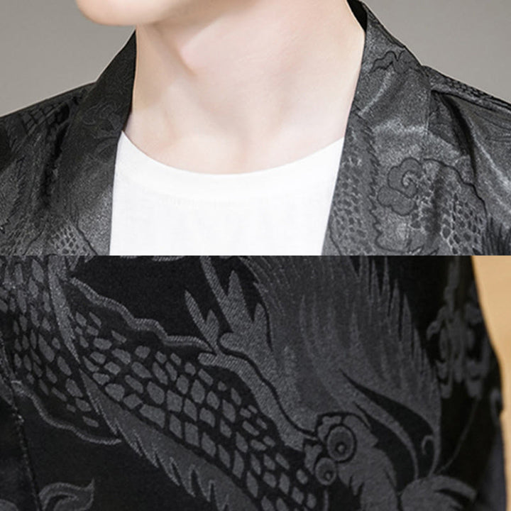 Buddha Stones Chinese Dragon Giacca aperta sul davanti Kimono da uomo - image 14