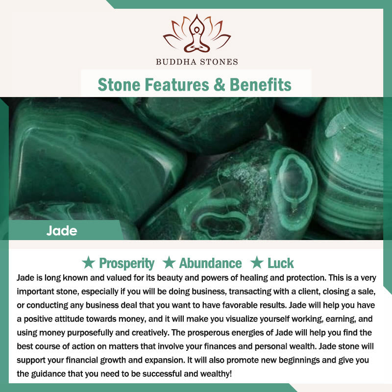 Braccialetto portafortuna con acchiappasogni in giada verde Buddha Stones e quadrifoglio