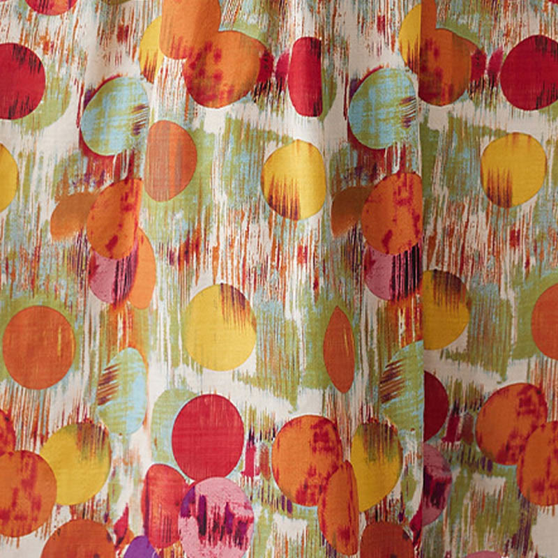 Abito midi a pois colorati, in cotone, con maniche a mezza manica, con tasche, in Buddha Stones, arancione e verde - image 8