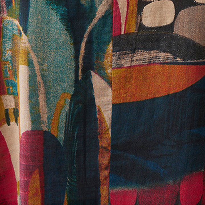 Vestito midi con grafica colorata Buddha Stones , tunica in cotone a mezza manica con tasche - image 11