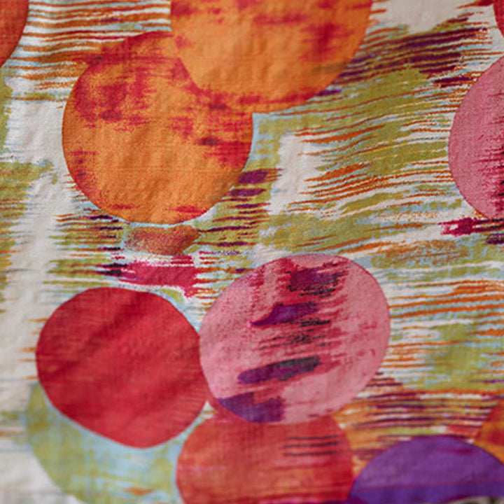 Abito midi in cotone con maniche a mezza manica e tasche, con pois colorati blu e arancioni, Buddha Stones - image 17