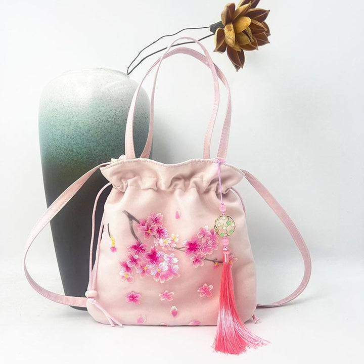 Buddha Stones Suzhou Ricamo Loto Cervo Epiphyllum Peonia Coniglio Cotone Lino Tote Borsa A Tracolla Borsa A Tracolla Borsa A Mano