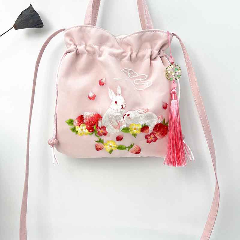 Buddha Stones Suzhou Ricamo Loto Cervo Epiphyllum Peonia Coniglio Cotone Lino Tote Borsa A Tracolla Borsa A Tracolla Borsa A Mano