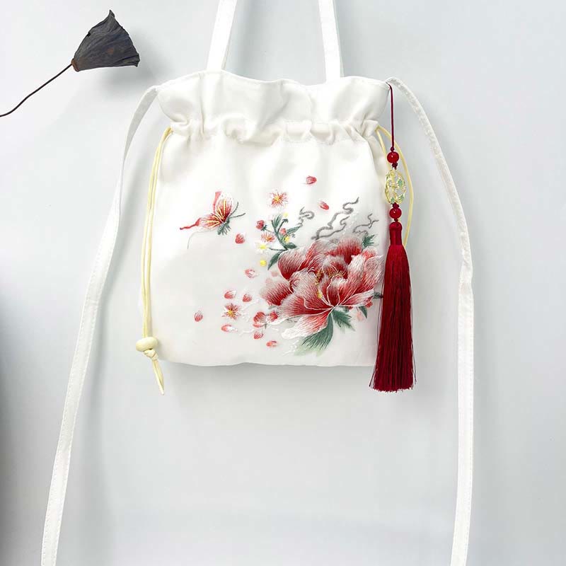 Buddha Stones Suzhou Ricamo Loto Cervo Epiphyllum Peonia Coniglio Cotone Lino Tote Borsa A Tracolla Borsa A Tracolla Borsa A Mano
