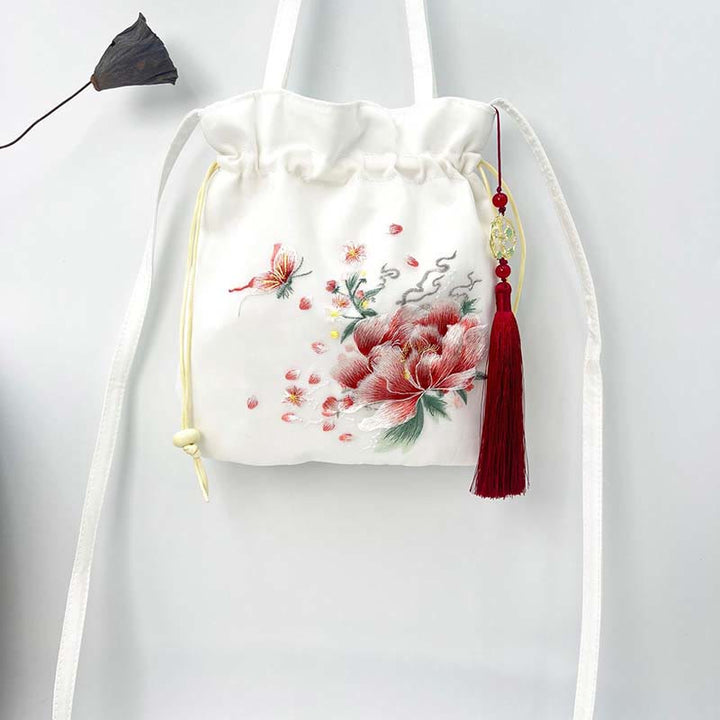 Buddha Stones Suzhou Ricamo Loto Cervo Epiphyllum Peonia Coniglio Cotone Lino Tote Borsa A Tracolla Borsa A Tracolla Borsa A Mano