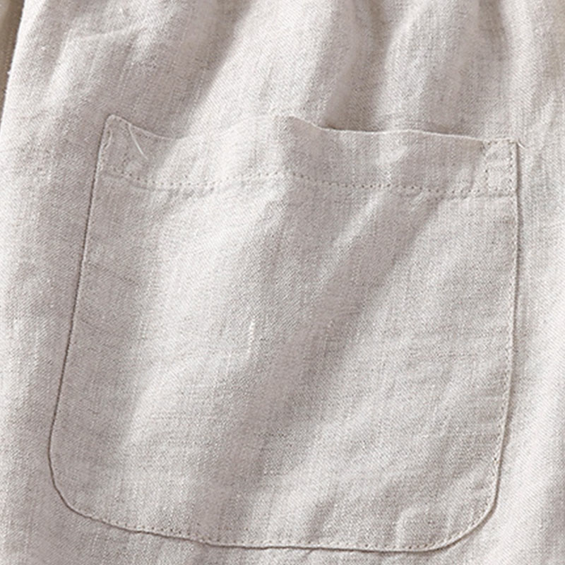 Pantaloni harem larghi con coulisse e tasche, motivo floreale in tinta unita con Buddha Stones - image 5