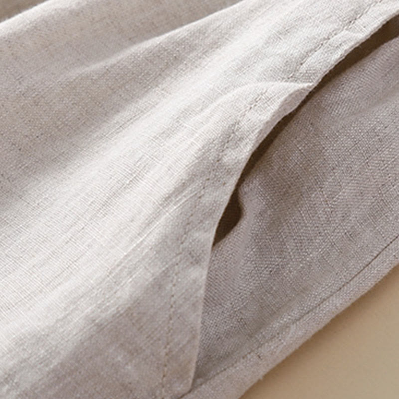 Pantaloni harem larghi con coulisse e tasche, motivo floreale in tinta unita con Buddha Stones - image 4