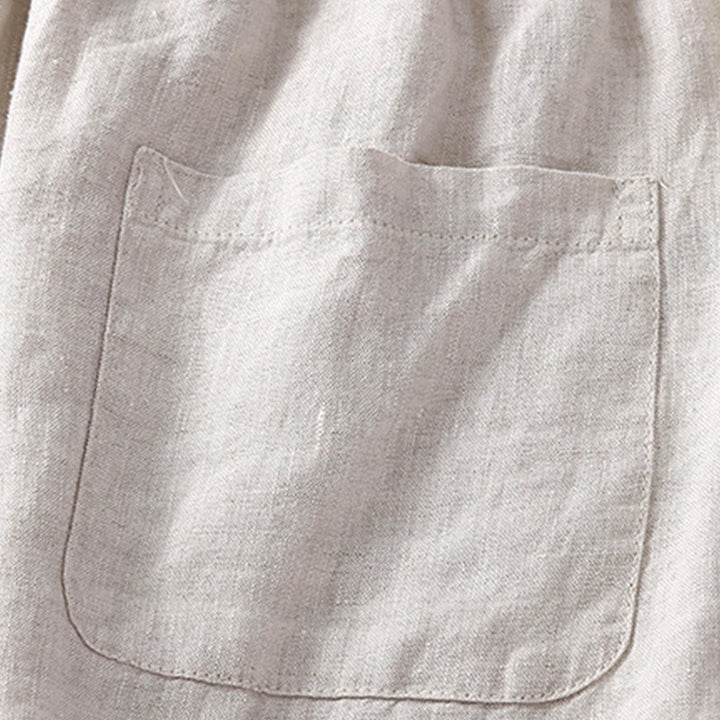 Pantaloni harem larghi con coulisse e tasche, tinta unita, con motivo floreale Buddha Stones. - image 5
