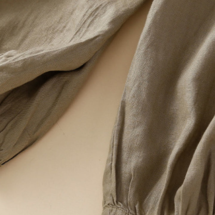 Pantaloni harem larghi con coulisse e tasche, tinta unita, con motivo floreale Buddha Stones. - image 27
