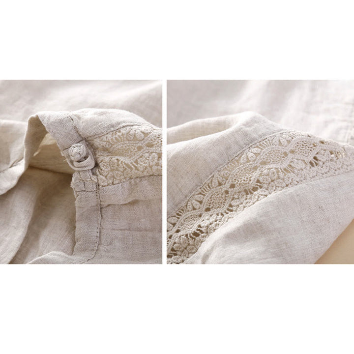 Pantaloni harem larghi con coulisse e tasche, tinta unita, con motivo floreale Buddha Stones. - image 8