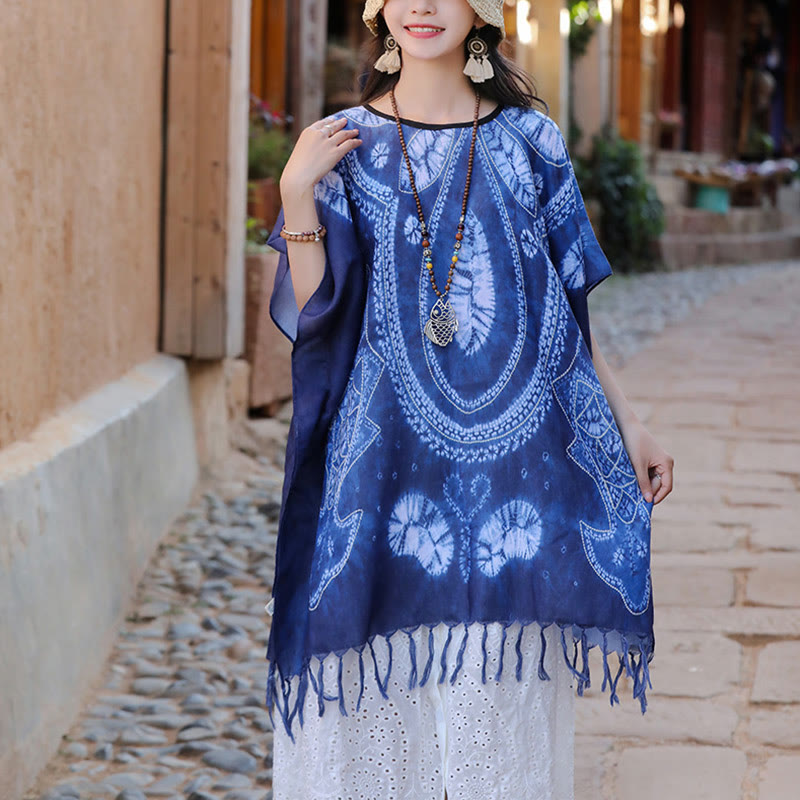 Buddha Stones Blue Geometry Batik Scialle Nappe Maglione da viaggio accogliente 90*95cm