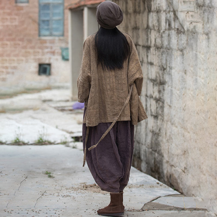 Cappotto con lacci e tie-dye con Buddha Stones , meditazione zen, giacca aperta sul davanti