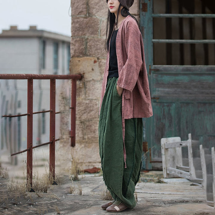 Cappotto con lacci e tie-dye con Buddha Stones , meditazione zen, giacca aperta sul davanti