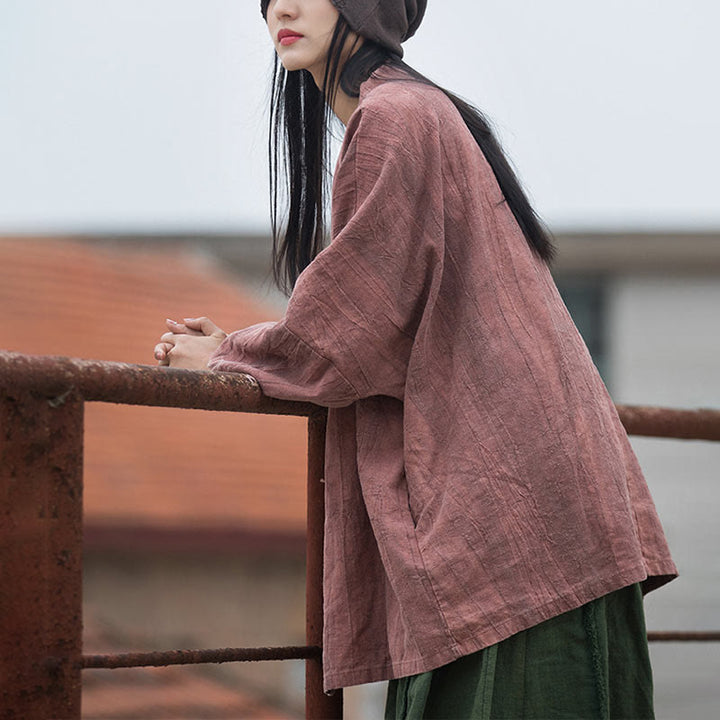 Cappotto con lacci e tie-dye con Buddha Stones , meditazione zen, giacca aperta sul davanti