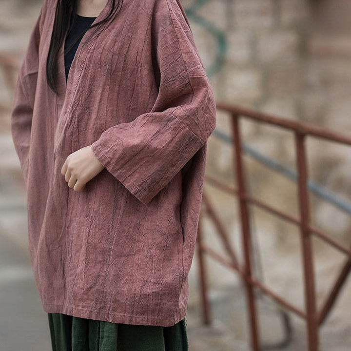 Cappotto con lacci e tie-dye con Buddha Stones , meditazione zen, giacca aperta sul davanti