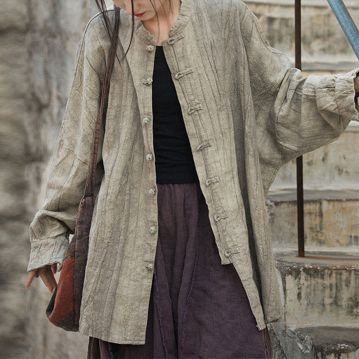 Giacca aperta sul davanti con maniche lunghe e bottoni a rana, motivo tie-dye Buddha Stones - Beige (solo parte superiore) - US4, UK/AU8, EU36-46 (F) - image 7