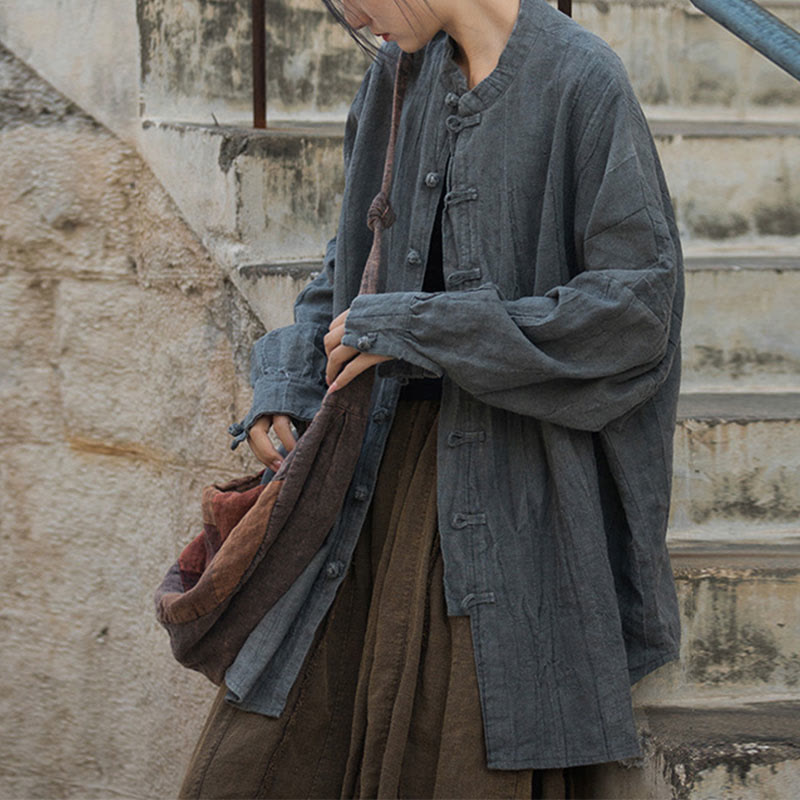 Giacca aperta sul davanti con maniche lunghe e bottoni a rana, motivo tie-dye Buddha Stones - Grigio (solo parte superiore) - US4, UK/AU8, EU36-46 (F) - image 33