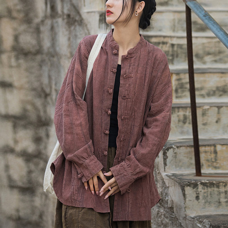 Giacca aperta sul davanti con maniche lunghe e bottoni a rana, motivo tie-dye Buddha Stones - Rosso (solo parte superiore) - US4, UK/AU8, EU36-46 (F) - image 28