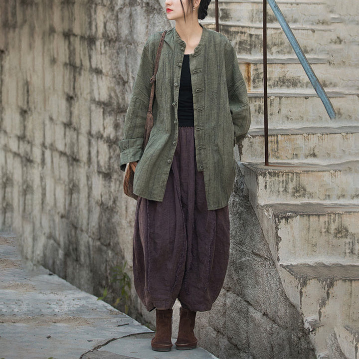 Giacca aperta sul davanti con maniche lunghe e bottoni a rana, motivo tie-dye Buddha Stones - image 19