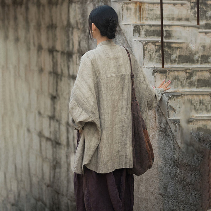Giacca aperta sul davanti con maniche lunghe e bottoni a rana, motivo tie-dye Buddha Stones - image 10