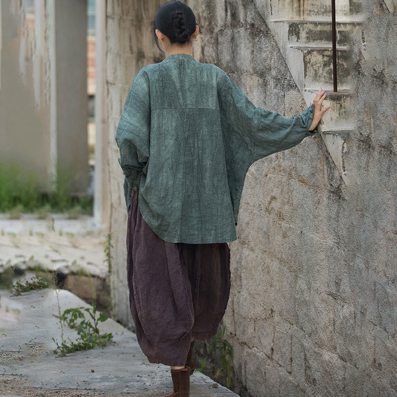 Giacca aperta sul davanti con maniche lunghe e bottoni a rana, motivo tie-dye Buddha Stones