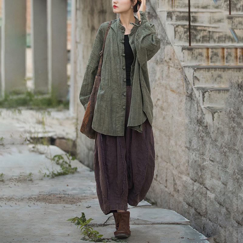 Giacca aperta sul davanti con maniche lunghe e bottoni a rana, motivo tie-dye Buddha Stones - image 19
