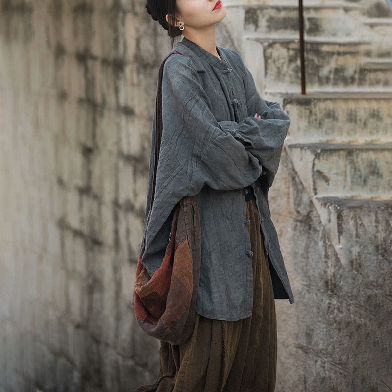 Giacca aperta sul davanti con maniche lunghe e bottoni a rana, motivo tie-dye Buddha Stones - image 34