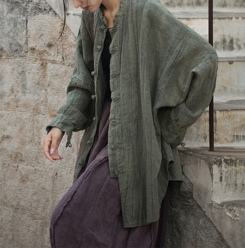 Giacca aperta sul davanti con maniche lunghe e bottoni a rana, motivo tie-dye Buddha Stones - image 17
