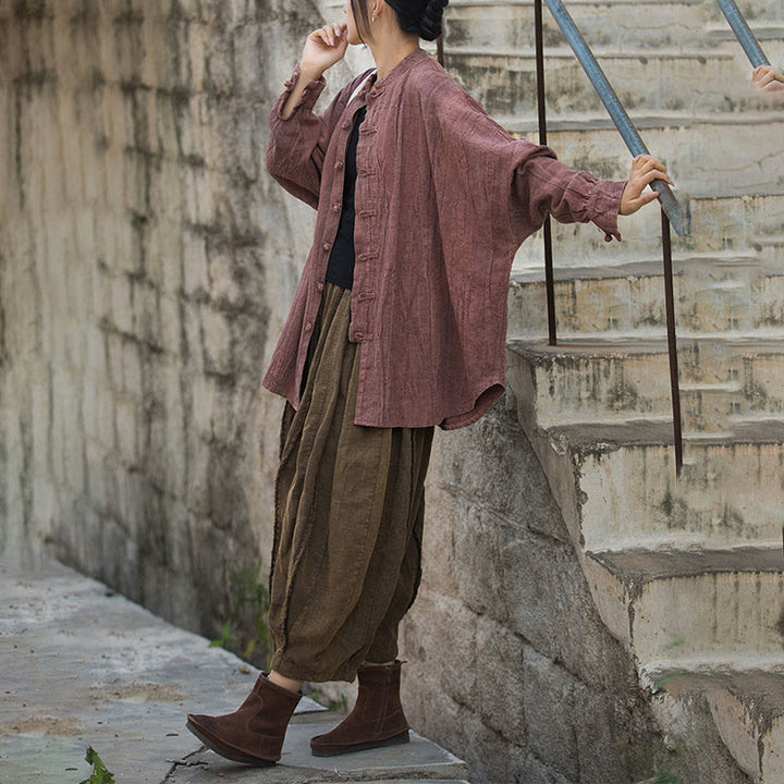 Giacca aperta sul davanti con maniche lunghe e bottoni a rana, motivo tie-dye Buddha Stones - image 29