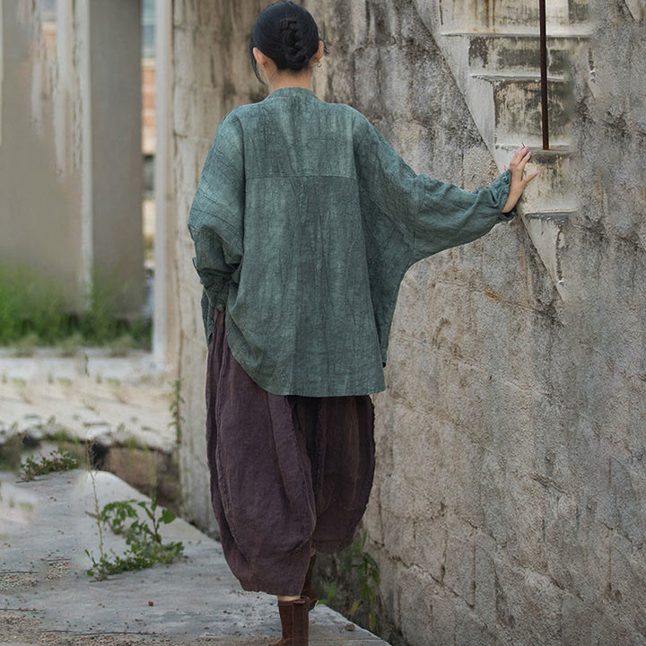 Giacca aperta sul davanti con maniche lunghe e bottoni a rana, motivo tie-dye Buddha Stones - image 15